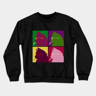 Retro & Vintage Smoking Cat Pop Art Design Crewneck Sweatshirt